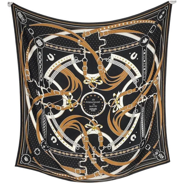 Hermès Carre 140 la Promenade du Matin Bandana Morning Walk Scarf Cashmere Silk in Silk from The Reluxe