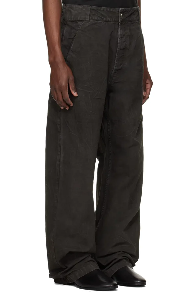 Fear of God Black Washed Canvas Utility Jeans, photo 2 of 4 from SSENSE
