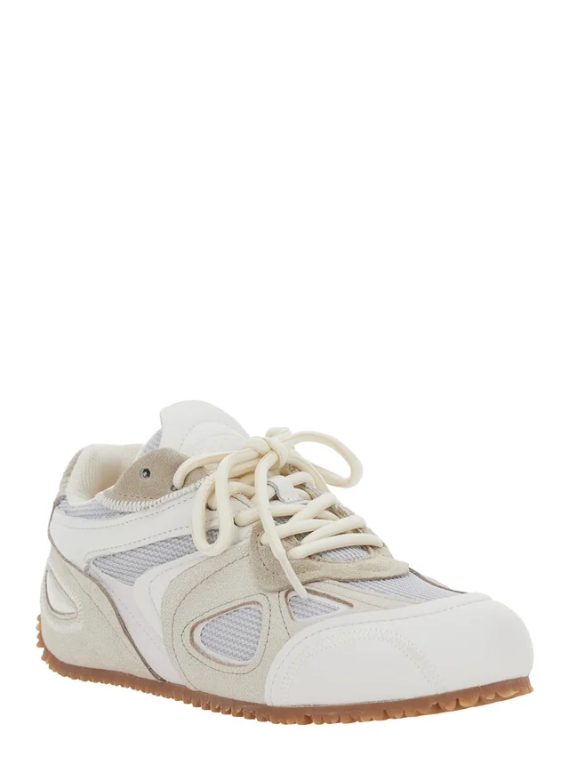 Axel arigato 'Slow Runner' White and Beige Sneaker with Mesh Inserts and Grooved Sole in Leather and Fabric Woman in White 39% Leather 27% Polyester 23% Suede 11% Polyurethane, photo 4 of 8 from Gaudenzi Boutique