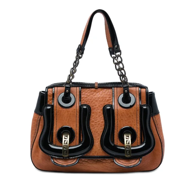 Black Fendi Medium Leather B Bag Top Handle Bag Handbag in Black Leather from Designer Revival, photo 1 of 1