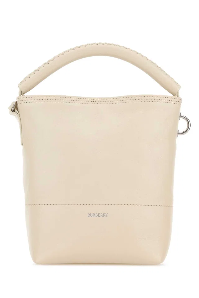 Burberry Clip Bucket Bag — Beige in Beige Leather from HEWI