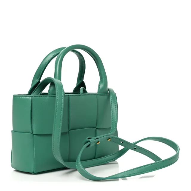 Bottega Veneta Maxi Intreccio Candy Arco Tote Mermaid in Lambskin from FASHIONPHILE, photo 4 of 10