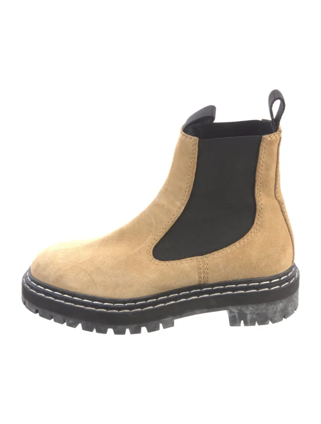Proenza Schouler Suede Chelsea Boots in brown|red Suede from The RealReal