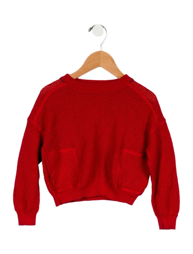 Brunello Cucinelli Girls' Knitted Sweater in red from The RealReal