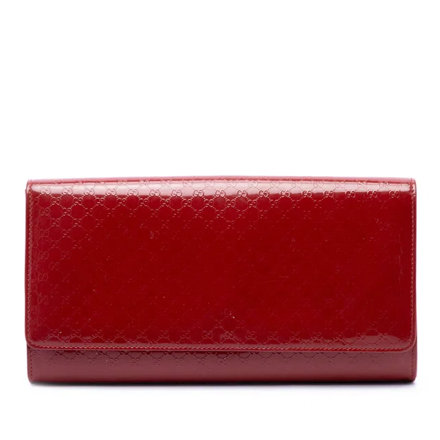 Red Gucci Microguccissima Patent Broadway Clutch in Red Patent leather from Designer Revival