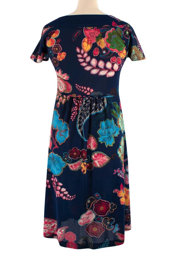 Etro Multicoloured Paisley Print Pleated Mini Dress from HEWI