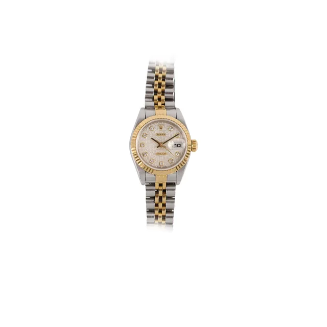 Rolex Datejust 26mm Two Toned Watch Silver Engraved Computer Dial 69173G in Silver from The Purse Affair