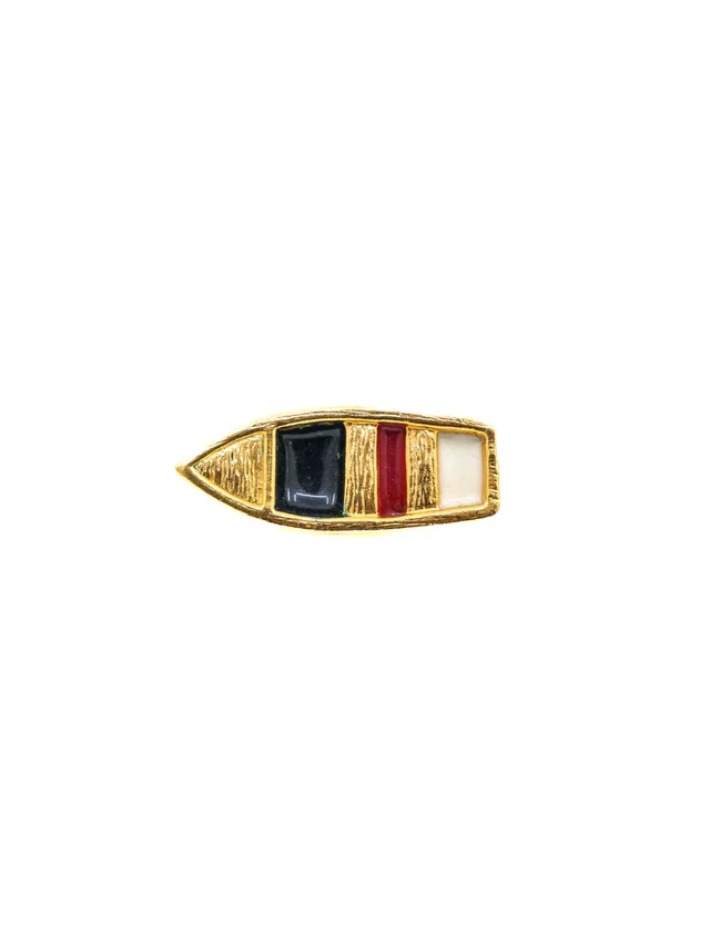 Escada Enameled Boat Pin from Arcade Vintage