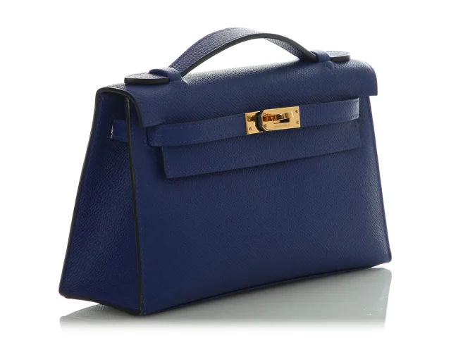 Hermès Bleu Electrique Epsom Kelly Pochette in Blue Epsom leather from Ann's Fabulous Finds, photo 5 of 11