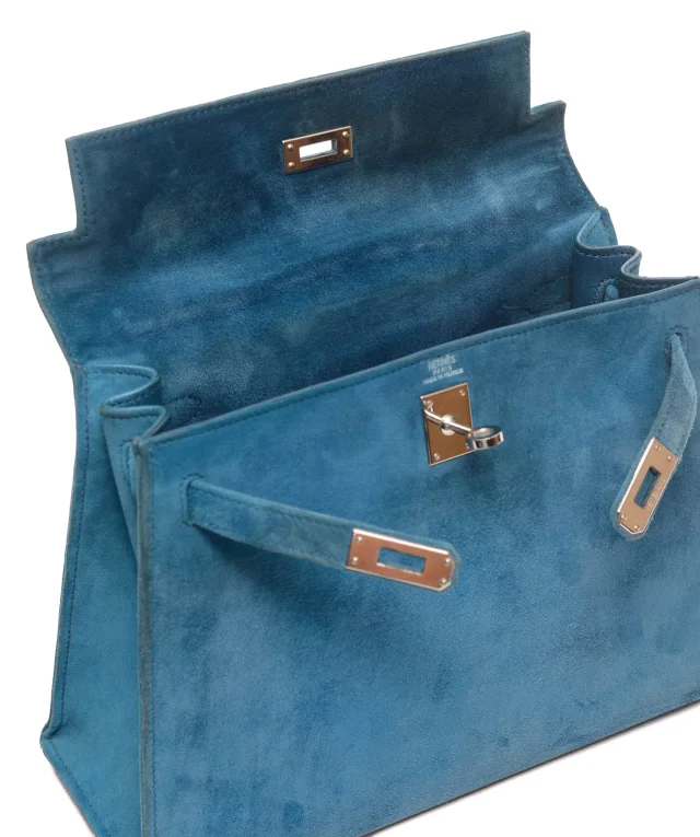 Hermès Kelly 25 Sellier Doblis Blue Thalassa PHW #H in Blue Leather from Luxury Promise, photo 15 of 15