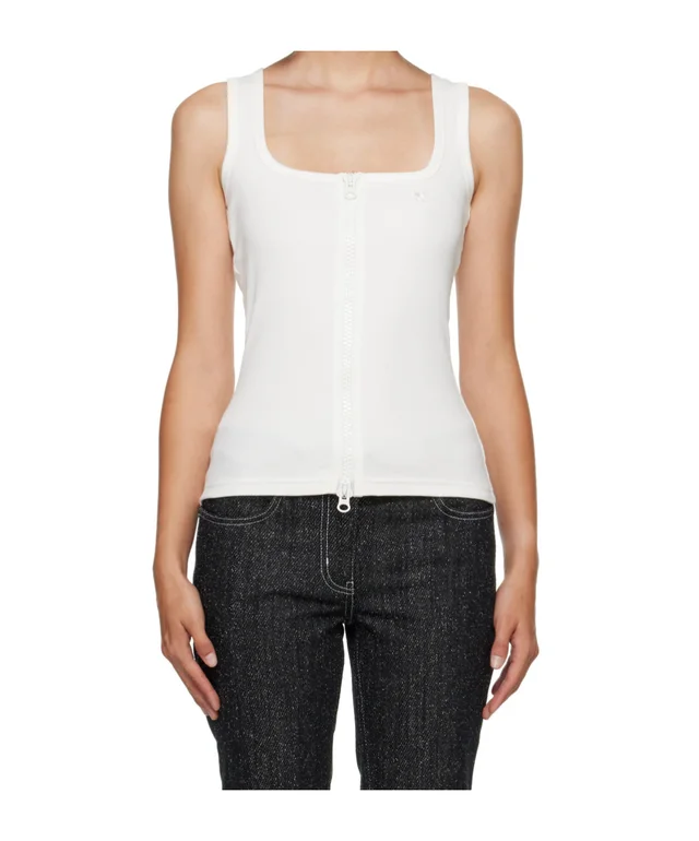 Courrèges Ribbed Zip-Front Tank Top, photo 4 of 8 from SENSER