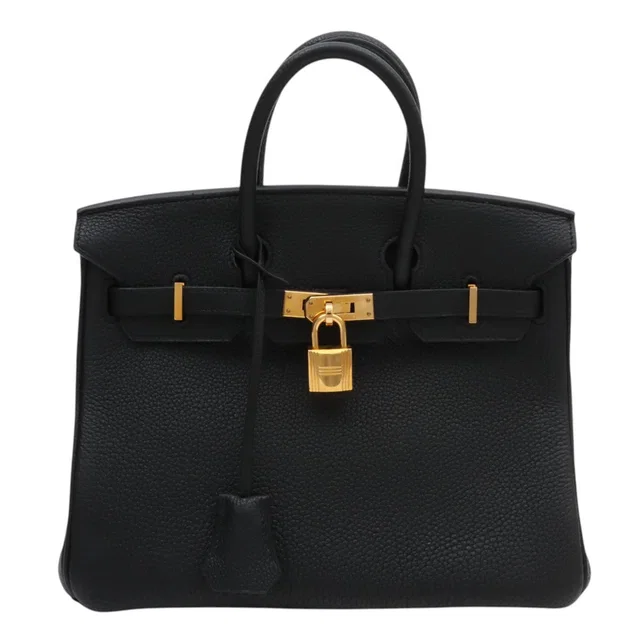 Hermès 2008 Birkin 25 Black in Black Clemence leather from VINTAGE QOO TOKYO