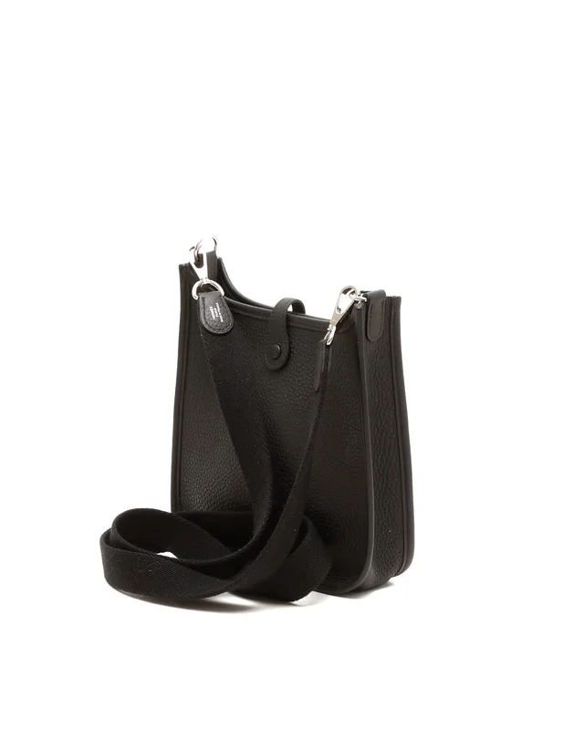 Hermès Evelyne 16 TPM Taurillion Clemence Black Bag in Black Clemence leather from A Retro Tale, photo 3 of 9