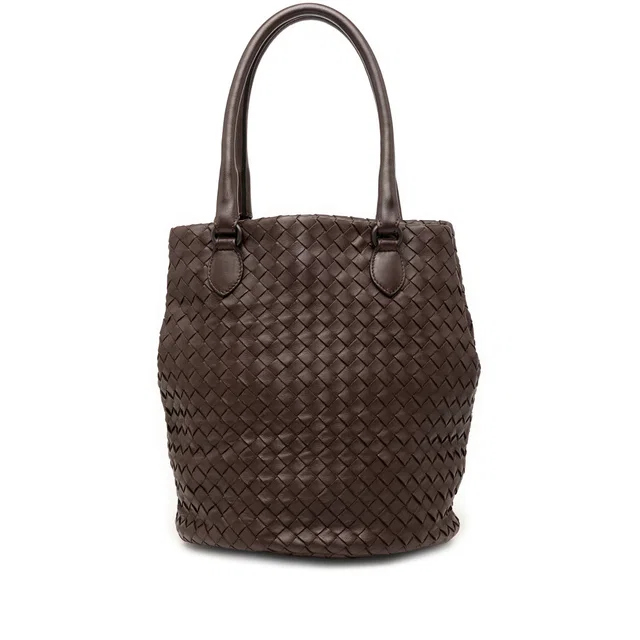 Brown Bottega Veneta Nappa Intrecciato Bucket Bag in Brown Nappa leather from Designer Revival