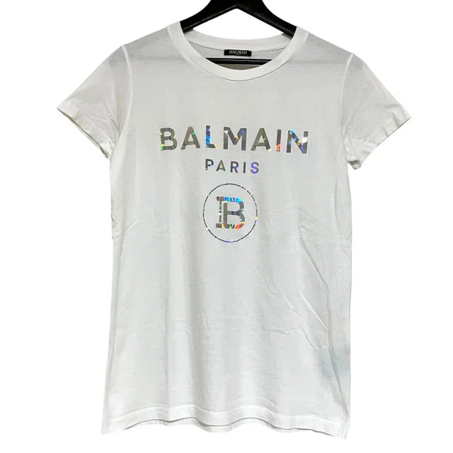 Balmain Metallic Logo Print T Shirt from LuxUness