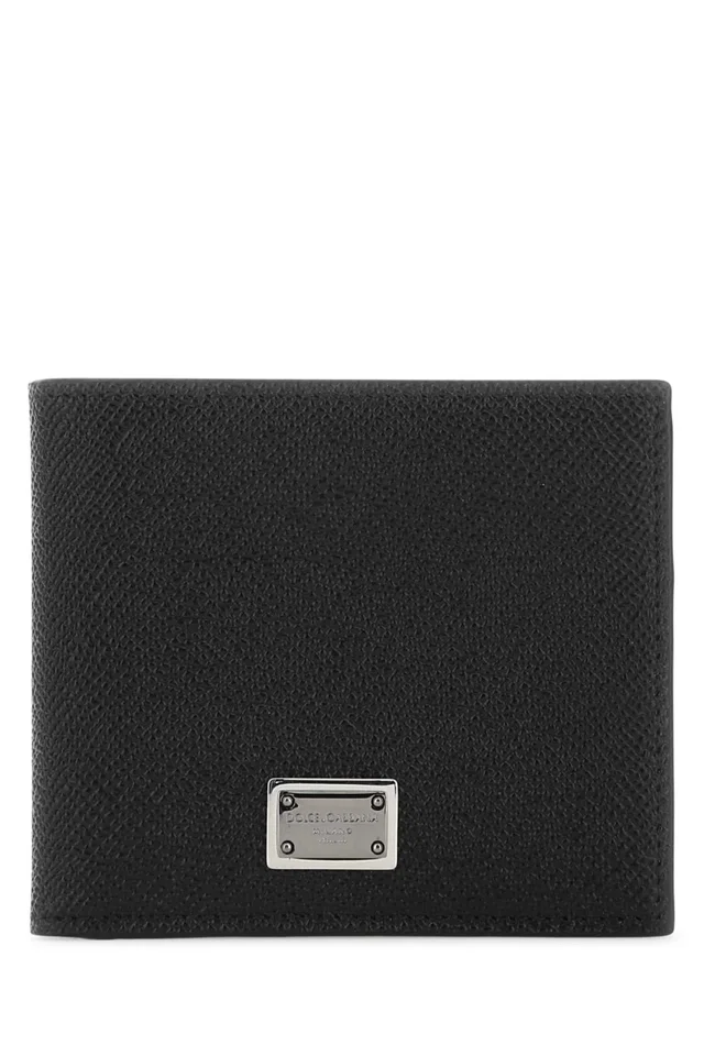 Dolce & Gabbana Vitello Leather Wallet — Black in Black Leather from HEWI