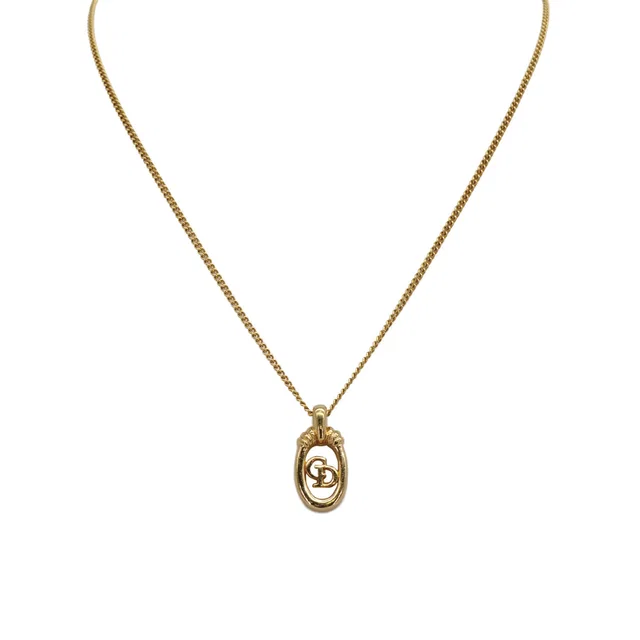 Dior Necklace Logo Gold Accessory in Gold from Luxury Promise