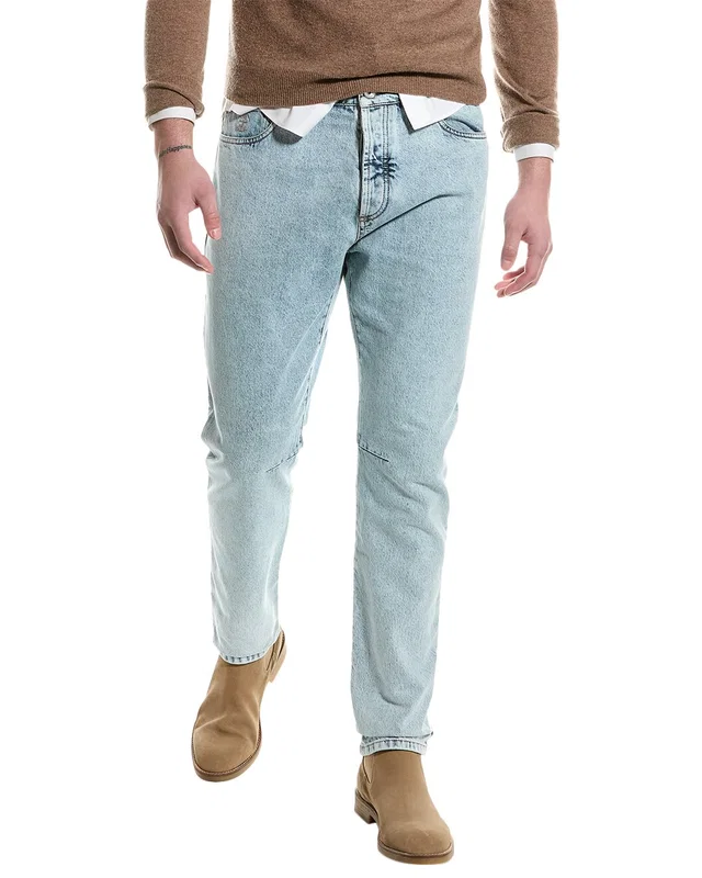 Brunello Cucinelli Leisure Fit Light Wash Trouser Jean, image 1 of 1 from Gilt