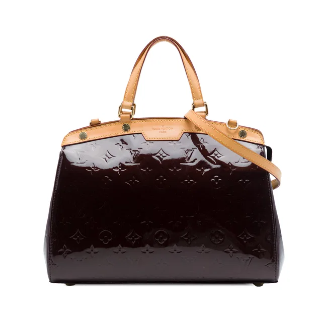 Purple Louis Vuitton Monogram Vernis Brea MM Satchel in Purple Leather from Designer Revival