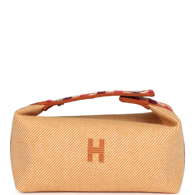 Hermès Bride A Brac Carre Case PM Fauve Merino Wool Palladium Hardware in Wool from Madison Avenue Couture