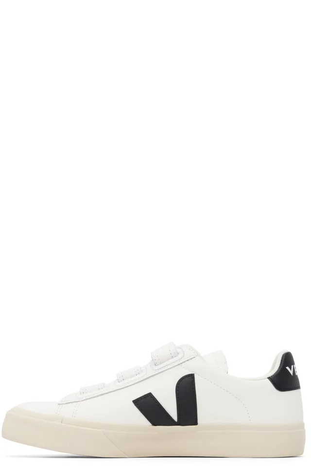 VEJA White & Black Recife Leather Sneakers, photo 3 of 5 from SSENSE
