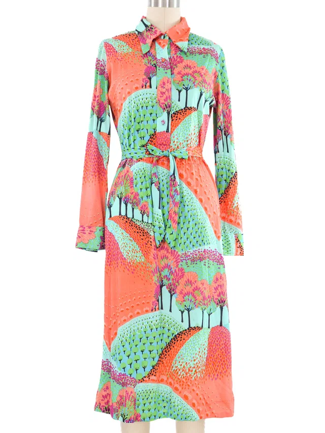 1970s Lanvin Landscape Shirtdress from Arcade Vintage