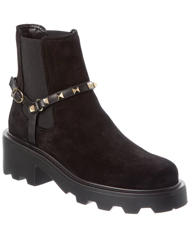 Valentino Rockstud Suede Boot, image 1 of 1 from Rue La La