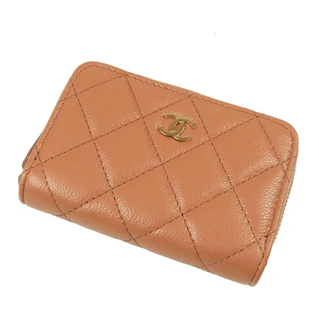 Chanel Classic Zip Coin Purse AP Beige Gold Caviar Leather Quilted CC Logo in Beige Caviar leather from The Reluxe