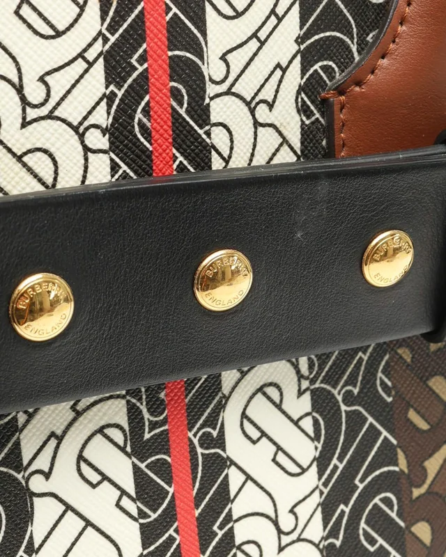 Burberry E Canvas Monogram Stripe Belt Tote Bag in Canvas from A Retro Tale, photo 7 of 16