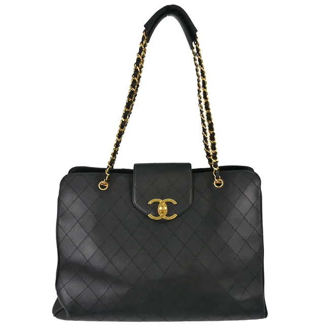 Chanel 1994-1996 Black Lambskin Bicolore Supermodel Shoulder Bag in Black Lambskin from AMORE Vintage Tokyo