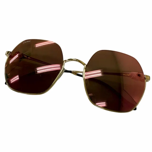 Panthere de Cartier Mirror Lens Sunglasses Gold Eyewear in Gold from The Reluxe