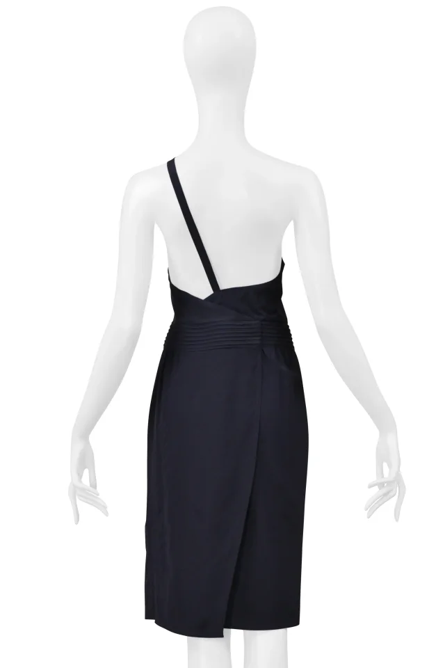 Chloé Navy Asymmetrical Dress in Navy Silk from Resurrection Vintage, photo 8 of 8