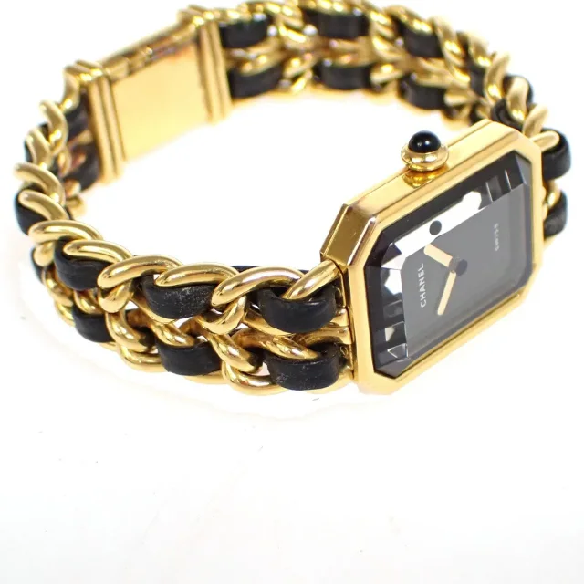 Chanel Premiere Rock Quartz Plated Metal And Leather Watch in Leather from HEWI, photo 2 of 16