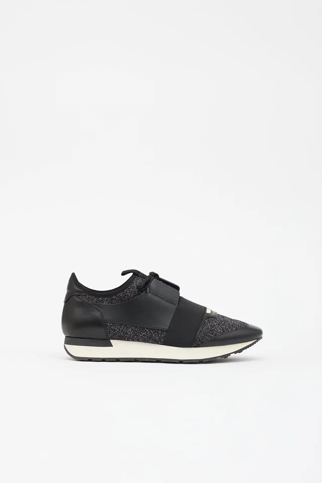 Balenciaga Knit Race Runner Sneaker in Leather from VSP Consignment