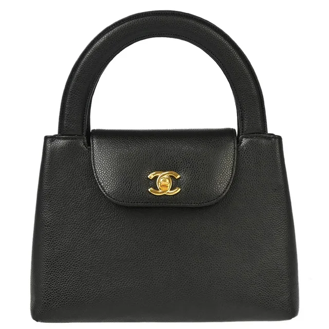 Chanel 1997-1999 Black Caviar Handbag in Black Caviar leather from AMORE Vintage Tokyo