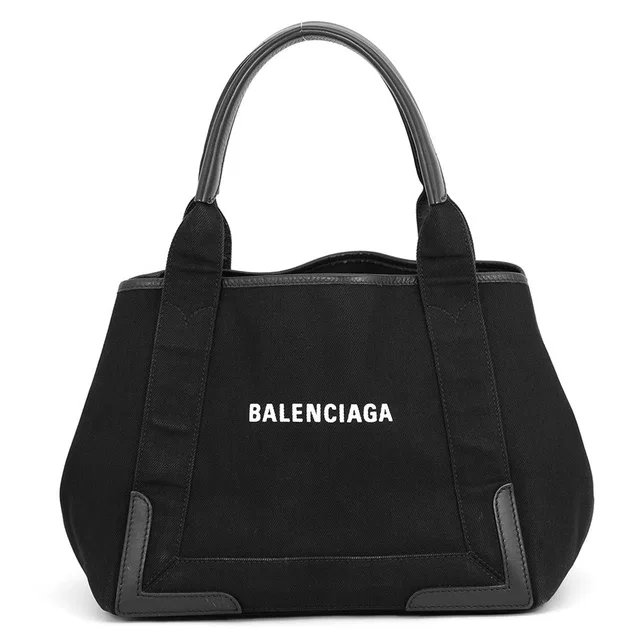 Balenciaga Navy Cabas Tote Bag Black339933AQ38N1000 Canvas Leather Size S in Navy Canvas from GALLERY RARE