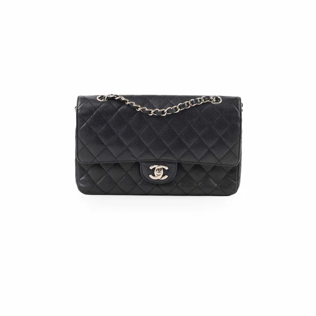 Chanel Classic Flap Medium/Large Black Caviar in Black Caviar leather from The Purse Affair