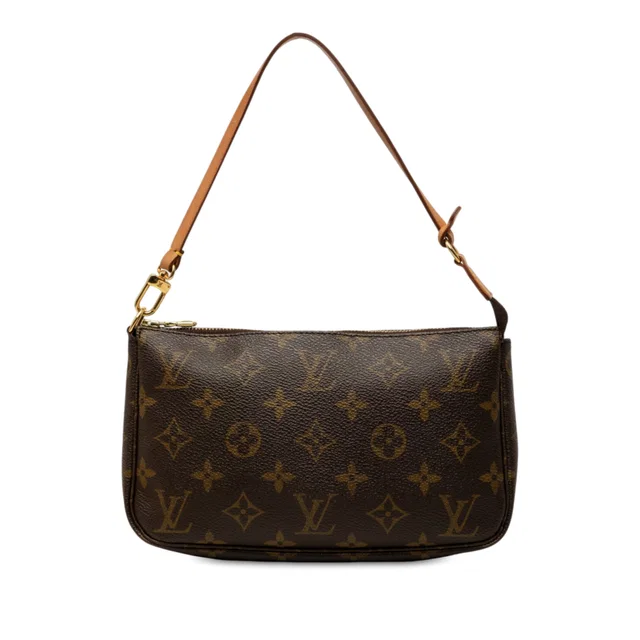 Brown Louis Vuitton Monogram Pochette Accessoires Shoulder Bag in Brown Coated canvas from Designer Revival