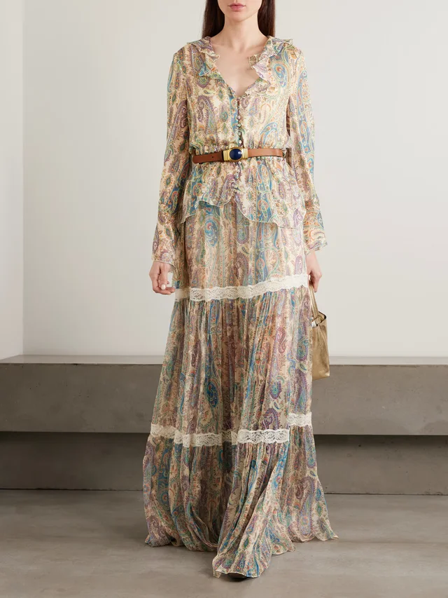 ETRO Ruffled paisley-print silk-chiffon peplum blouse, photo 2 of 2 from NET-A-PORTER (Canada)
