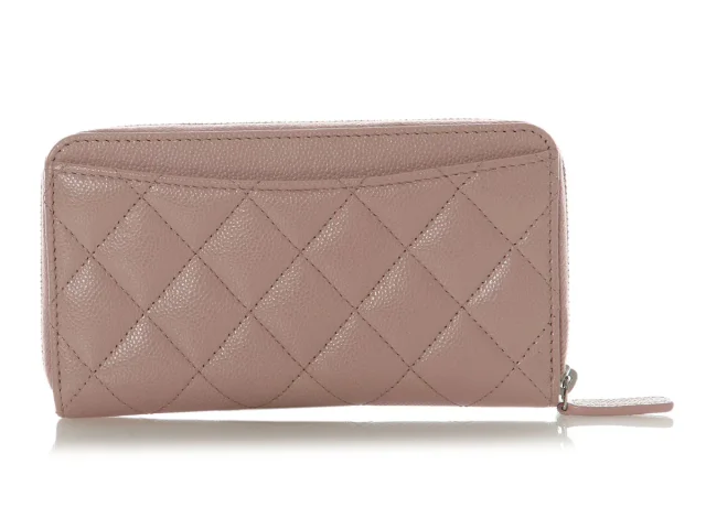 Chanel Medium Nude Pink Quilted Caviar Classic Zip Wallet in Pink Caviar leather from Ann's Fabulous Finds, photo 4 of 9