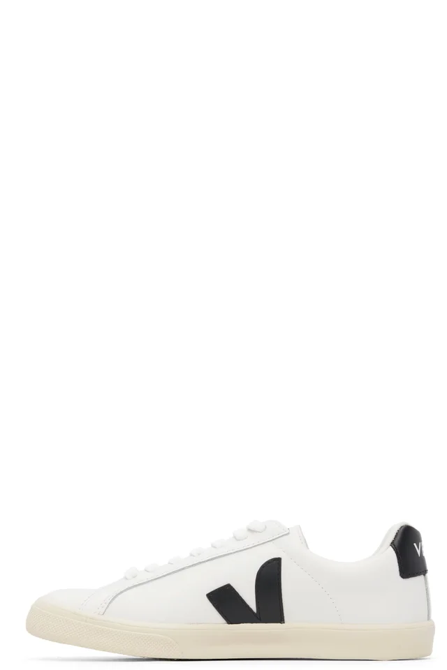 VEJA White & Black Esplar Leather Sneakers, photo 3 of 5 from SSENSE