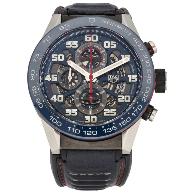 TAG Heuer Carrera CAR2A1N 45mm Stainless Steel Watch in Leather from H&T