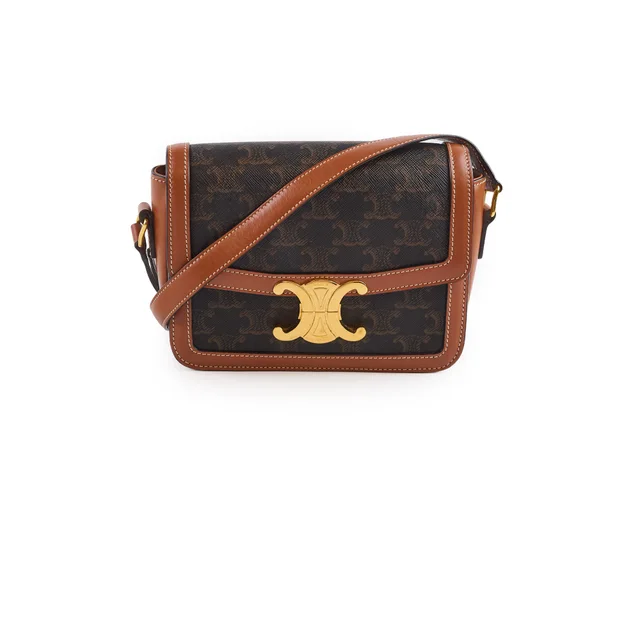 Celine Teen Triomphe Bag Tan Brown in Brown Calfskin from The Purse Affair
