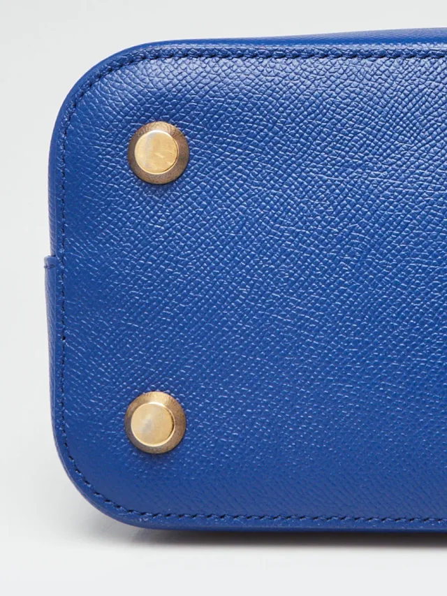 Balenciaga Blue Stamped Calfskin Leather Small Ville Satchel Bag in Blue Calfskin from Yoogis, photo 6 of 13