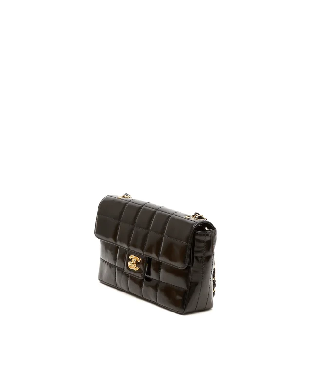 Chanel Medium Patent Chocolate Bar Bag in Brown Patent leather from A Retro Tale, photo 2 of 10