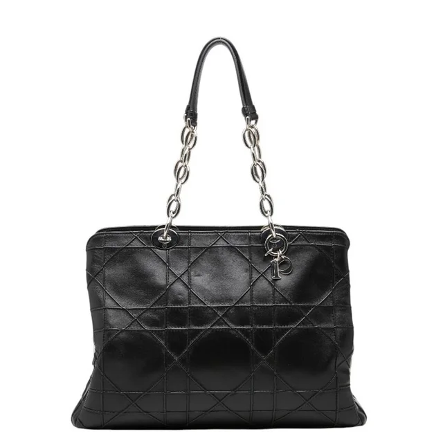 Dior Cannage Granville Chain Handbag, Black Leather in black Leather from Poshmark