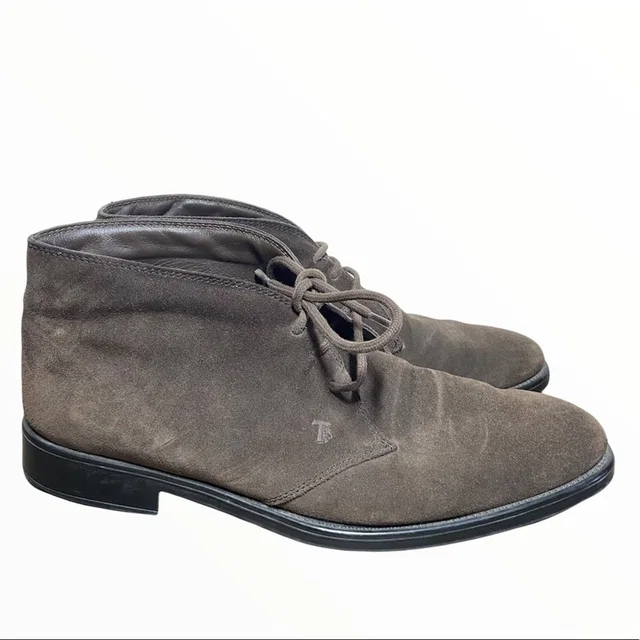 Tod's Polacco Desert Chukka Boots Italian Calf Suede Ankle Lace Up Brown 7 in red|brown Suede from Poshmark