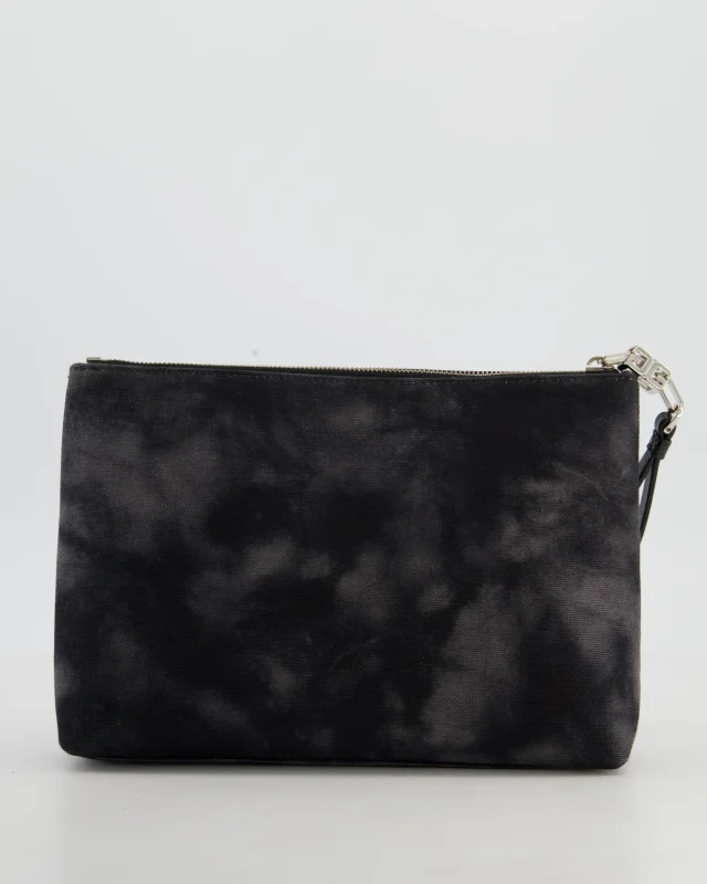 Givenchy and Grey 4G Embroidered Tie and Dye Canvas Travel Pouch with Wrist Strap in Black Canvas from Sellier, photo 5 of 12