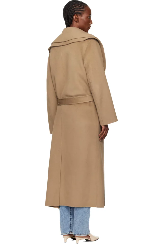 Róhe Beige Signature Double-Faced Scarf Coat, photo 3 of 4 from SSENSE