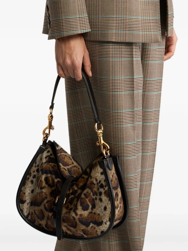 Etro medium Pony bag in velvet with leopard motif, photo 4 of 6 from SENSER